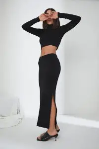 Cut Out Top with Hight Waisted Skirt